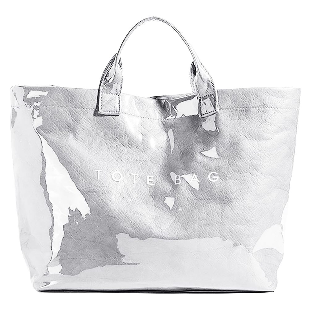 Kraft Paper Tote Bags With Pvc Surface Top-Handle Bag Vintage Clear -_-
